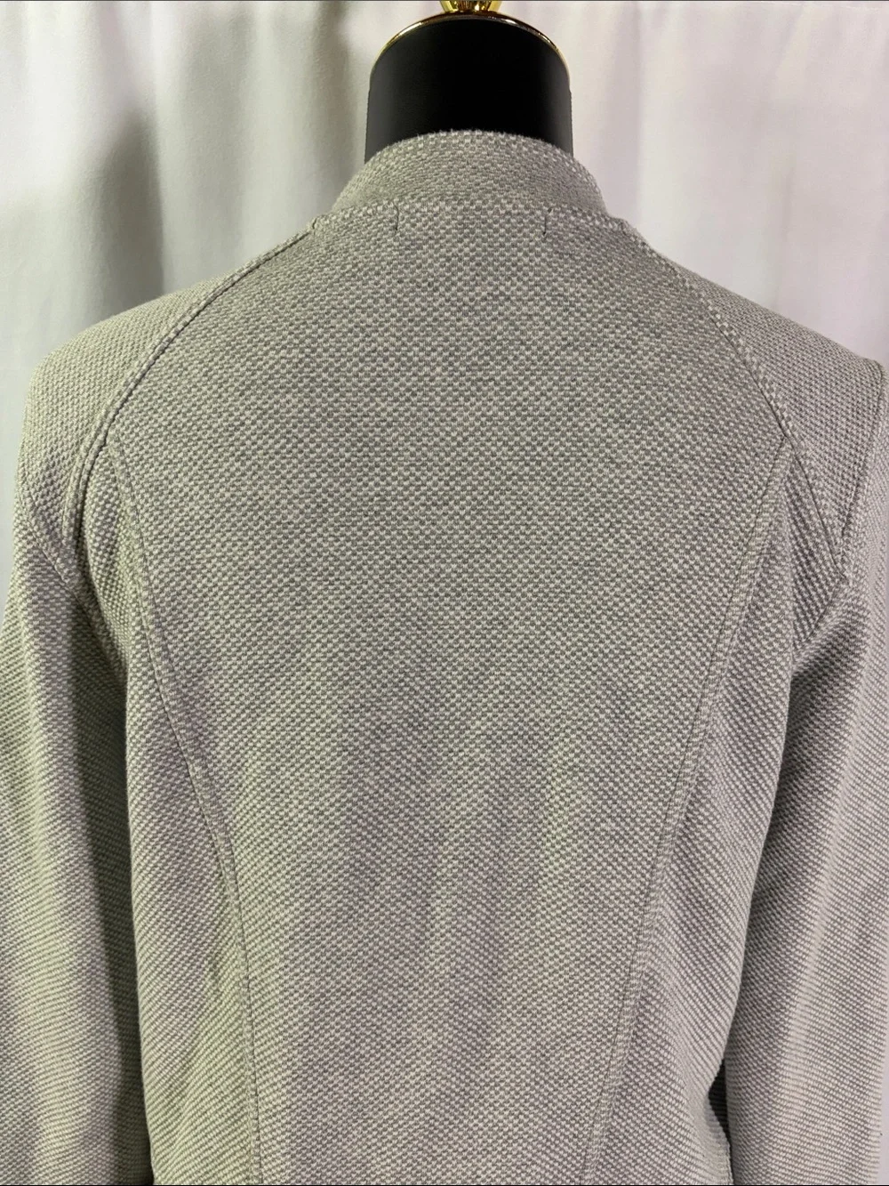 Banana Republic Factory Gray Zip Front Cropped Knit Moto Jacket - Picture 11 of 16